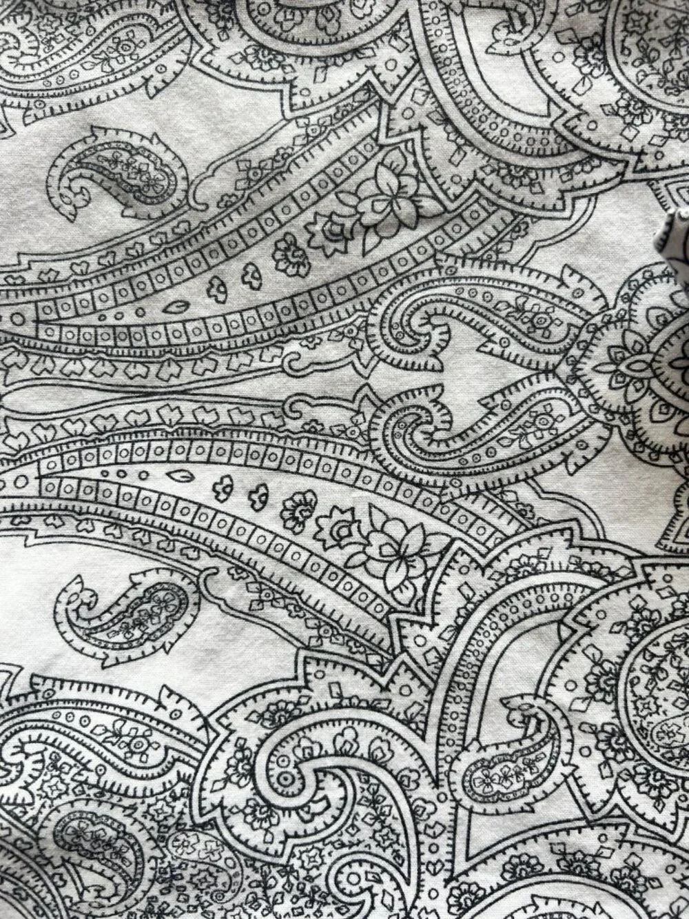 Ikea JATTEVALLMO Pillowcases KING Size Paisley Black White PAIR 80% Cotton NICE